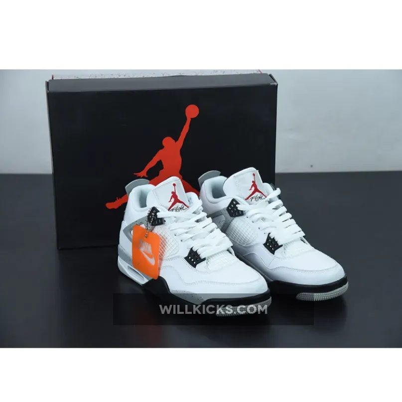 Air Jordan 4 OG 'White Cement' White/Fire Red-Black-Tech Grey / jordan 4 og cement