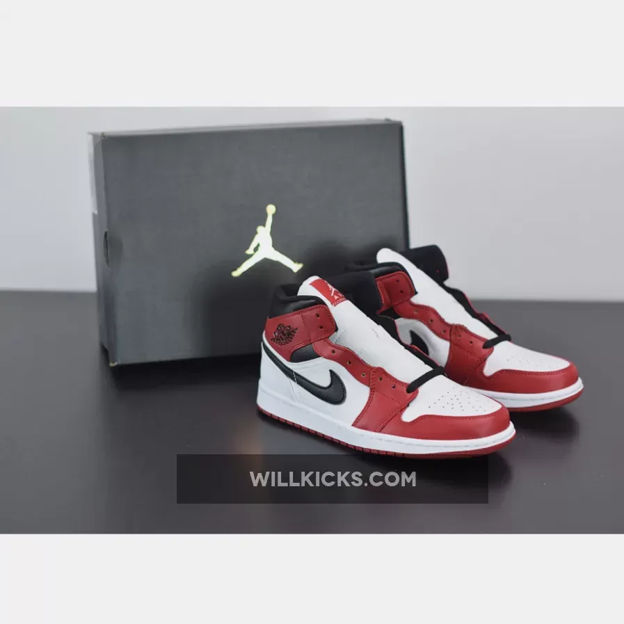 Air Jordan 1 Mid 'Chicago' White/Gym Red-Black 554724-173, 2020 chicago mids