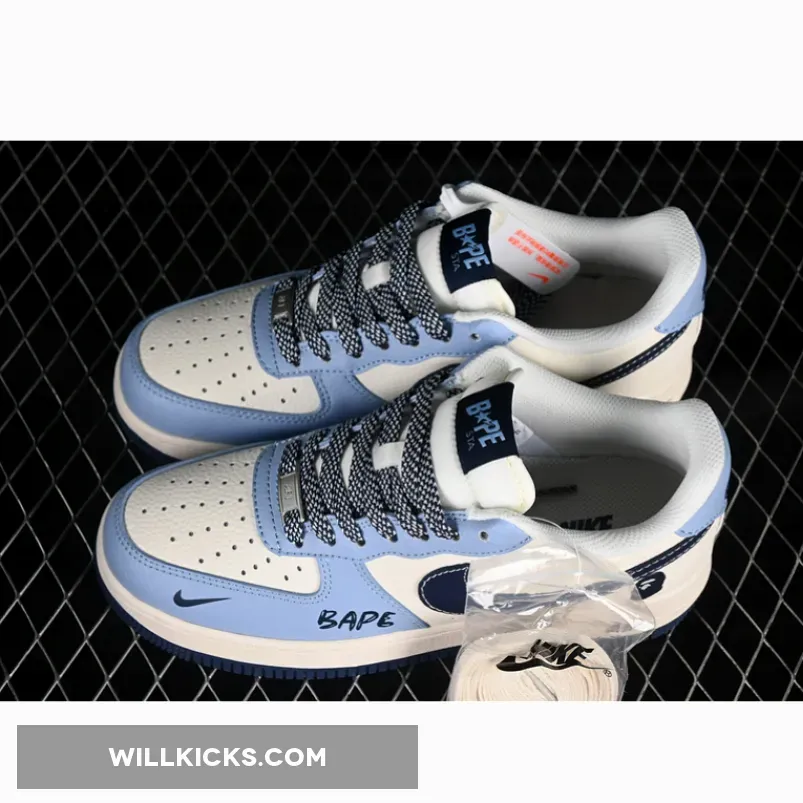 AIR FORCE 1 07 LOW BAPE WHITE/BLUE/BLACK AIR FORCE 1 07 LOW BAPE WHITE/BLUE/BLACK