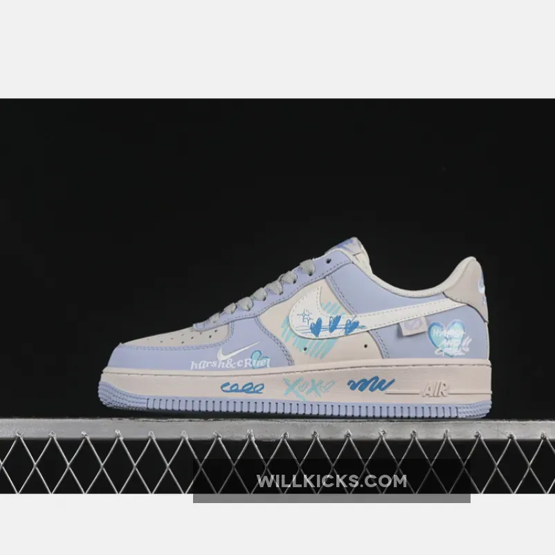AIR FORCE 1 07 LOW BLUE STAR LOVE GREY/BLUE AIR FORCE 1 07 LOW BLUE STAR LOVE GREY/BLUE