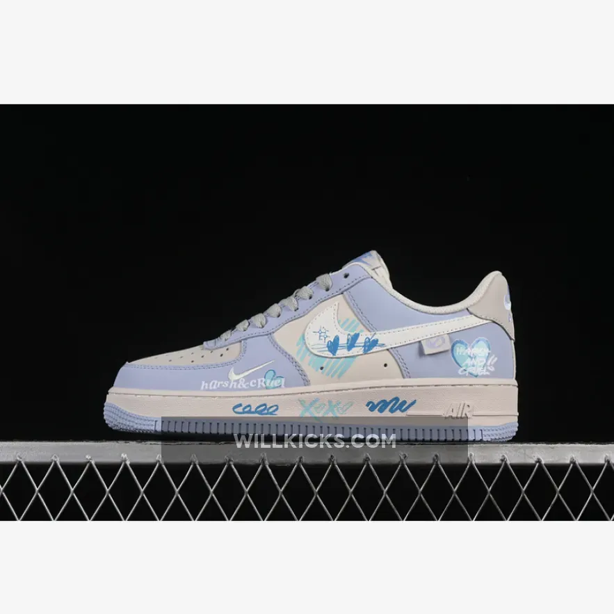 AIR FORCE 1 07 LOW BLUE STAR LOVE GREY/BLUE AIR FORCE 1 07 LOW BLUE STAR LOVE GREY/BLUE