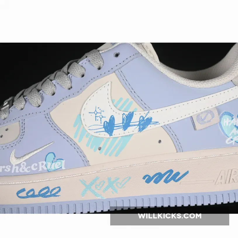 AIR FORCE 1 07 LOW BLUE STAR LOVE GREY/BLUE AIR FORCE 1 07 LOW BLUE STAR LOVE GREY/BLUE