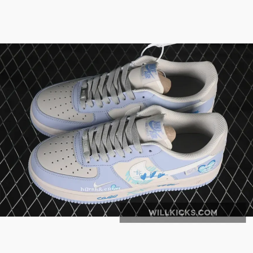 AIR FORCE 1 07 LOW BLUE STAR LOVE GREY/BLUE AIR FORCE 1 07 LOW BLUE STAR LOVE GREY/BLUE