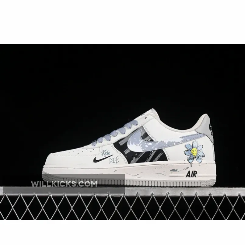 AIR FORCE 1 07 LOW LITTLE BLUE FLOWER WHITE/GREY/BLACK/BLUE