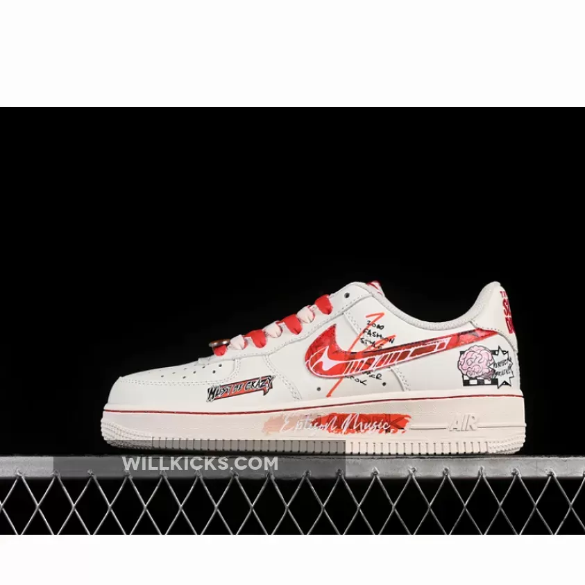 AIR FORCE 1 07 LOW LOVE BRAIN WHITE/RED
