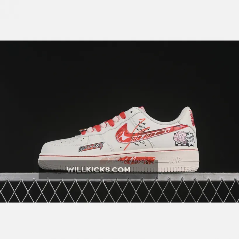 AIR FORCE 1 07 LOW LOVE BRAIN WHITE/RED AIR FORCE 1 07 LOW LOVE BRAIN WHITE/RED