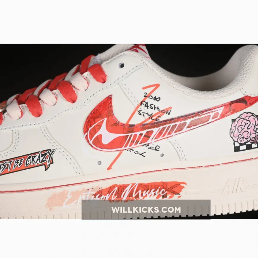 AIR FORCE 1 07 LOW LOVE BRAIN WHITE/RED AIR FORCE 1 07 LOW LOVE BRAIN WHITE/RED