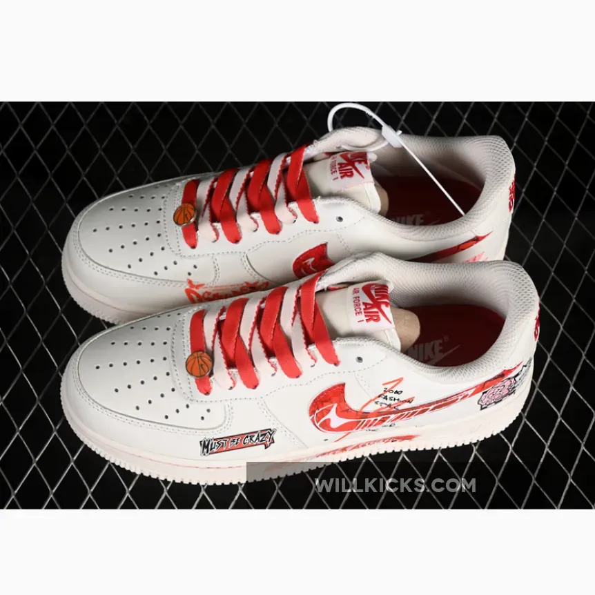 AIR FORCE 1 07 LOW LOVE BRAIN WHITE/RED AIR FORCE 1 07 LOW LOVE BRAIN WHITE/RED