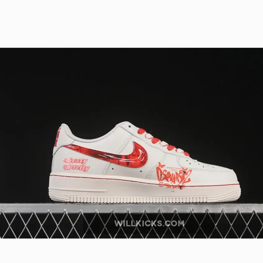 AIR FORCE 1 07 LOW LOVE BRAIN WHITE/RED AIR FORCE 1 07 LOW LOVE BRAIN WHITE/RED