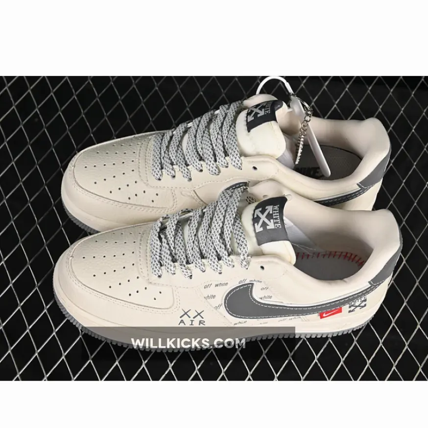 AIR FORCE 1 07 LOW OFF-WHITE WHITE/GREY AIR FORCE 1 07 LOW OFF-WHITE WHITE/GREY