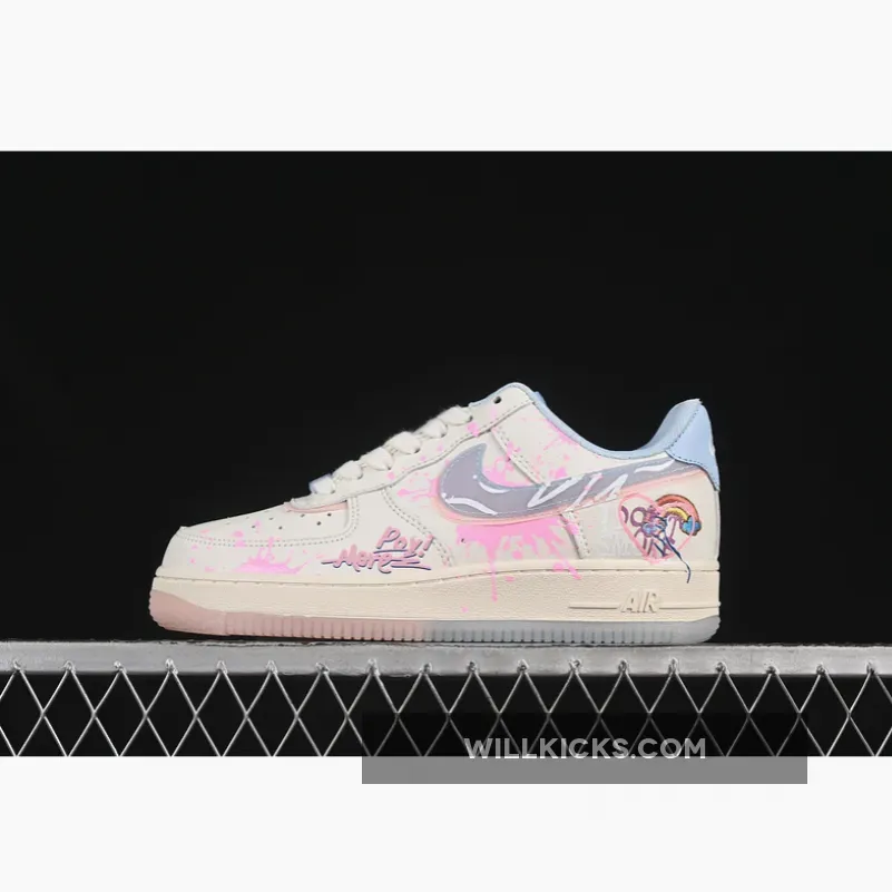 AIR FORCE 1 07 LOW PINK AND BLUE LOVE WHITE/PINK/BLUE