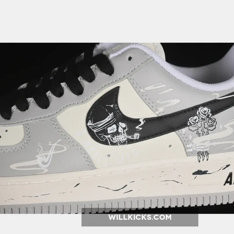 AIR FORCE 1 07 LOW QUIT SMOKING WHITE/GREY/BLACK AIR FORCE 1 07 LOW QUIT SMOKING WHITE/GREY/BLACK