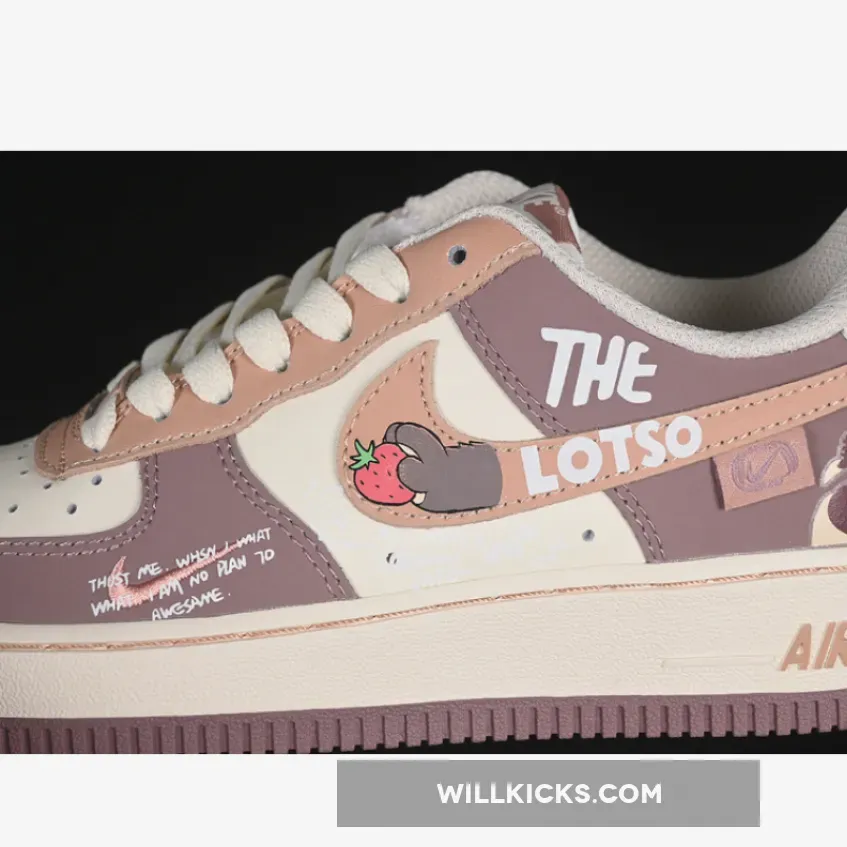 AIR FORCE 1 07 LOW STRAWBERRY BEAR WHITE/BROWN/PURPLE AIR FORCE 1 07 LOW STRAWBERRY BEAR WHITE/BROWN/PURPLE