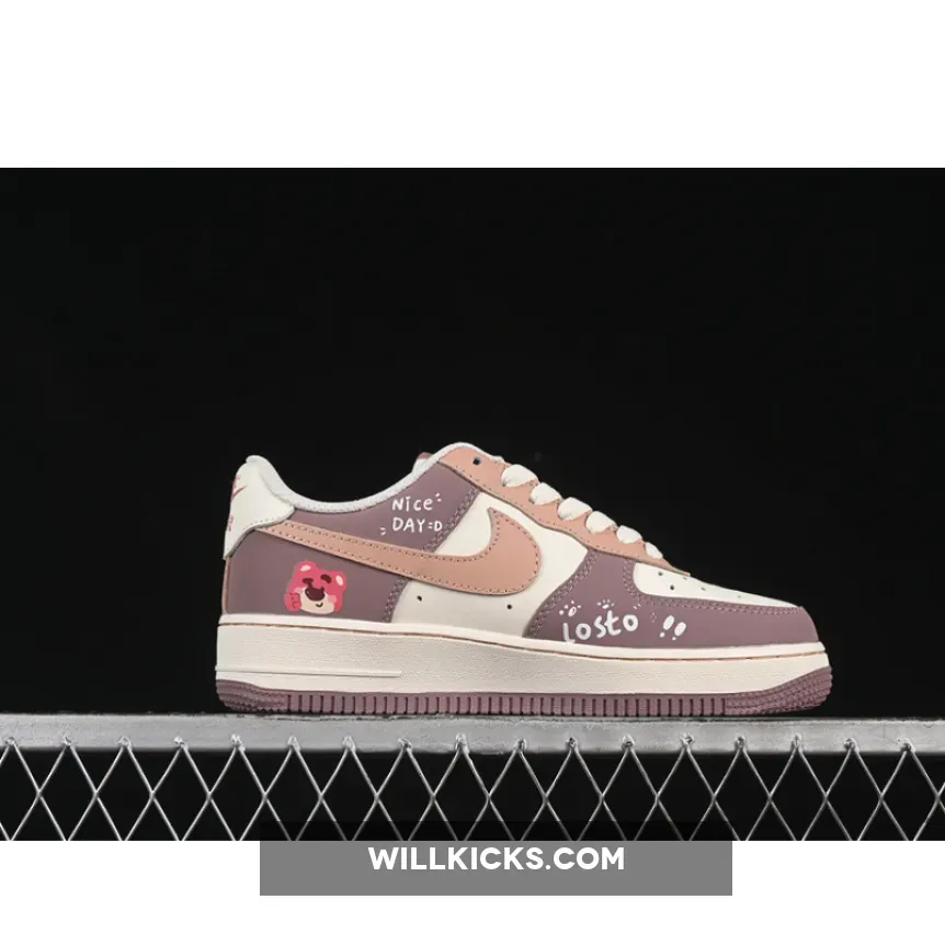 AIR FORCE 1 07 LOW STRAWBERRY BEAR WHITE/BROWN/PURPLE AIR FORCE 1 07 LOW STRAWBERRY BEAR WHITE/BROWN/PURPLE