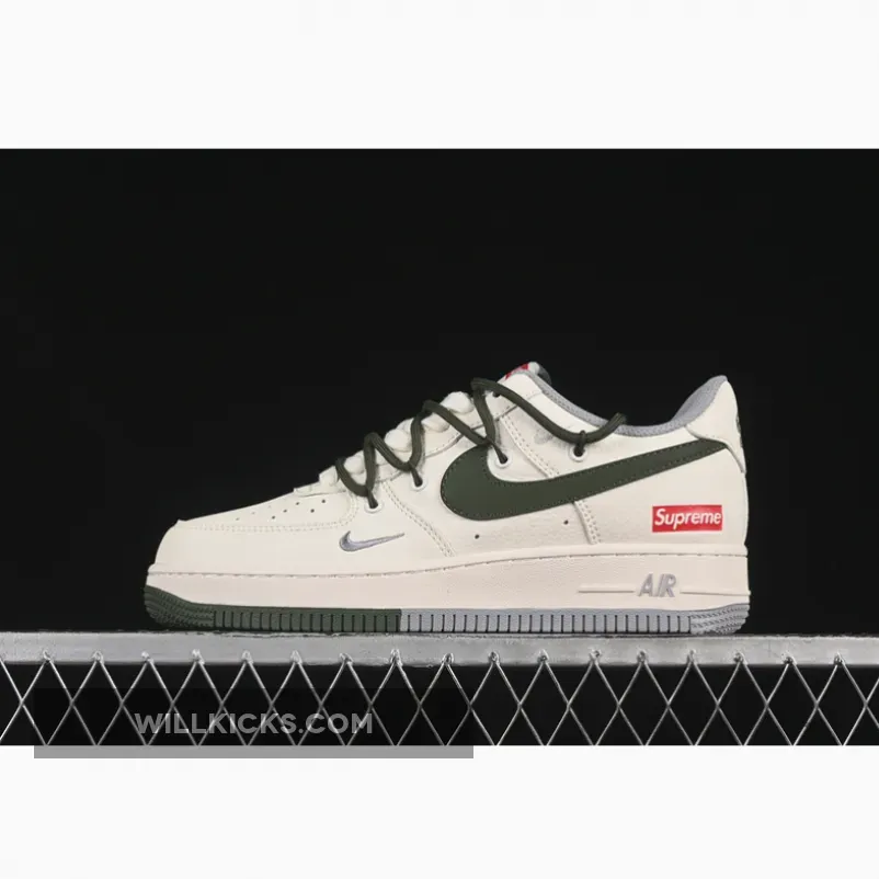 AIR FORCE 1 07 LOW SUPREME GREY/BLACK/GREEN/BEIGE