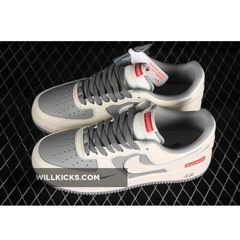 AIR FORCE 1 07 LOW SUPREME WHITE/GREY AIR FORCE 1 07 LOW SUPREME WHITE/GREY