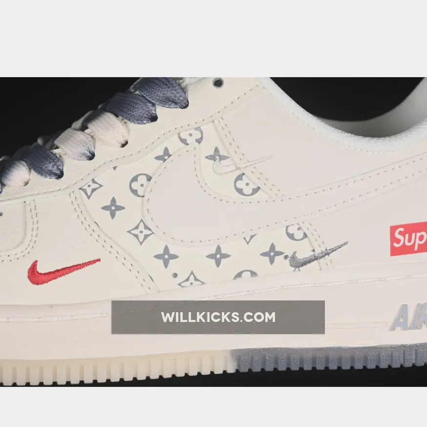 AIR FORCE 1 07 LOW SUPREME WHITE/GREY AIR FORCE 1 07 LOW SUPREME WHITE/GREY