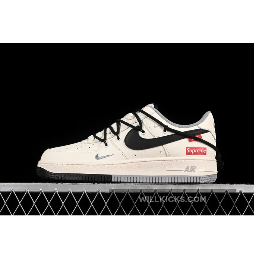 AIR FORCE 1 07 LOW SUPREME WHITE/GREY/BLACK AIR FORCE 1 07 LOW SUPREME WHITE/GREY/BLACK