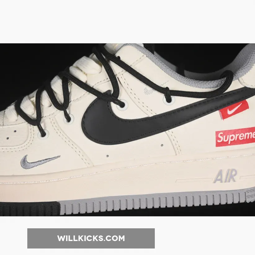 AIR FORCE 1 07 LOW SUPREME WHITE/GREY/BLACK AIR FORCE 1 07 LOW SUPREME WHITE/GREY/BLACK