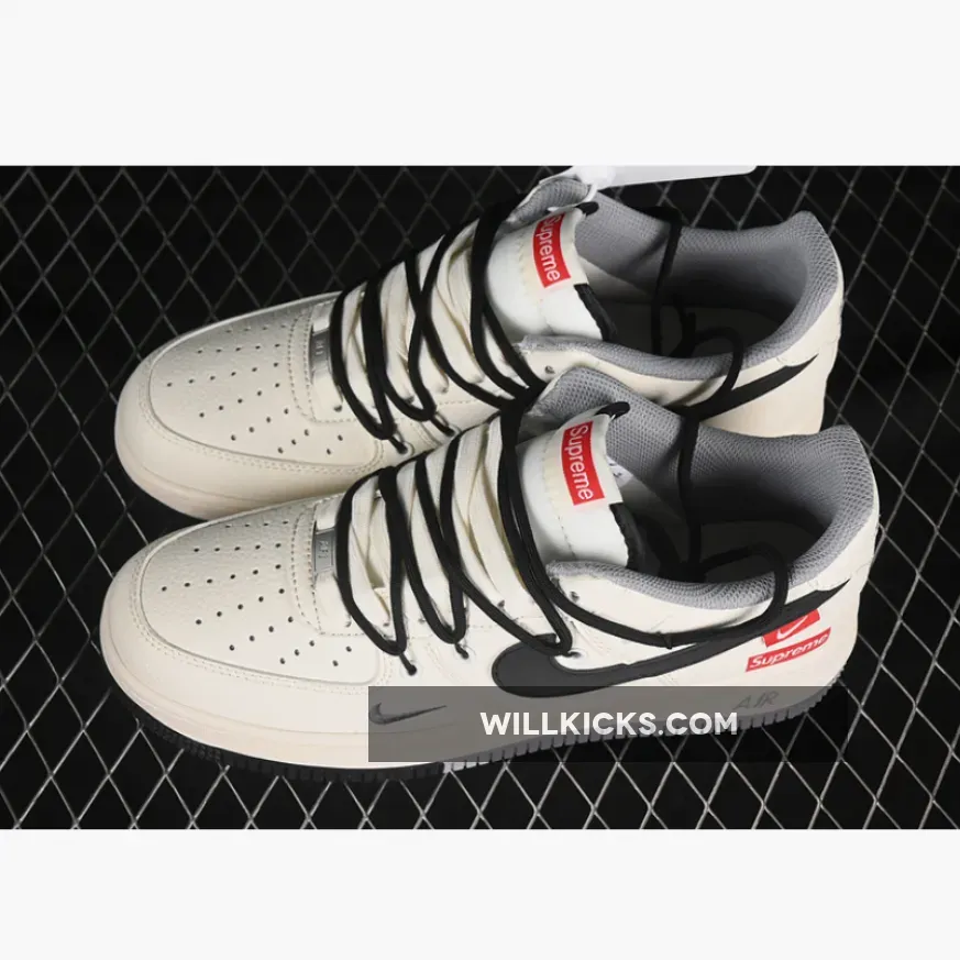 AIR FORCE 1 07 LOW SUPREME WHITE/GREY/BLACK AIR FORCE 1 07 LOW SUPREME WHITE/GREY/BLACK