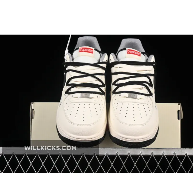 AIR FORCE 1 07 LOW SUPREME WHITE/GREY/BLACK AIR FORCE 1 07 LOW SUPREME WHITE/GREY/BLACK