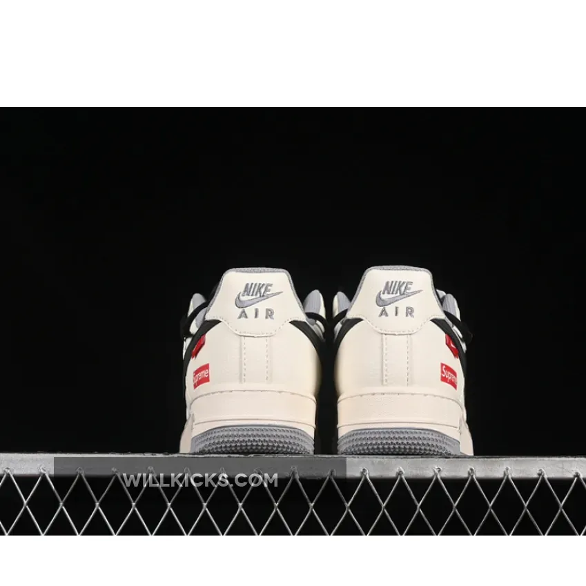 AIR FORCE 1 07 LOW SUPREME WHITE/GREY/BLACK AIR FORCE 1 07 LOW SUPREME WHITE/GREY/BLACK