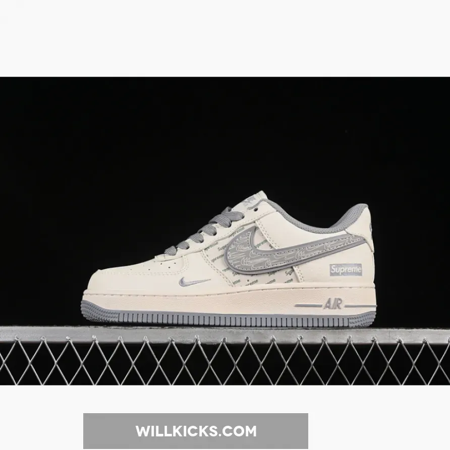 AIR FORCE 1 07 LOW SUPREME WHITE/GREY AIR FORCE 1 07 LOW SUPREME WHITE/GREY