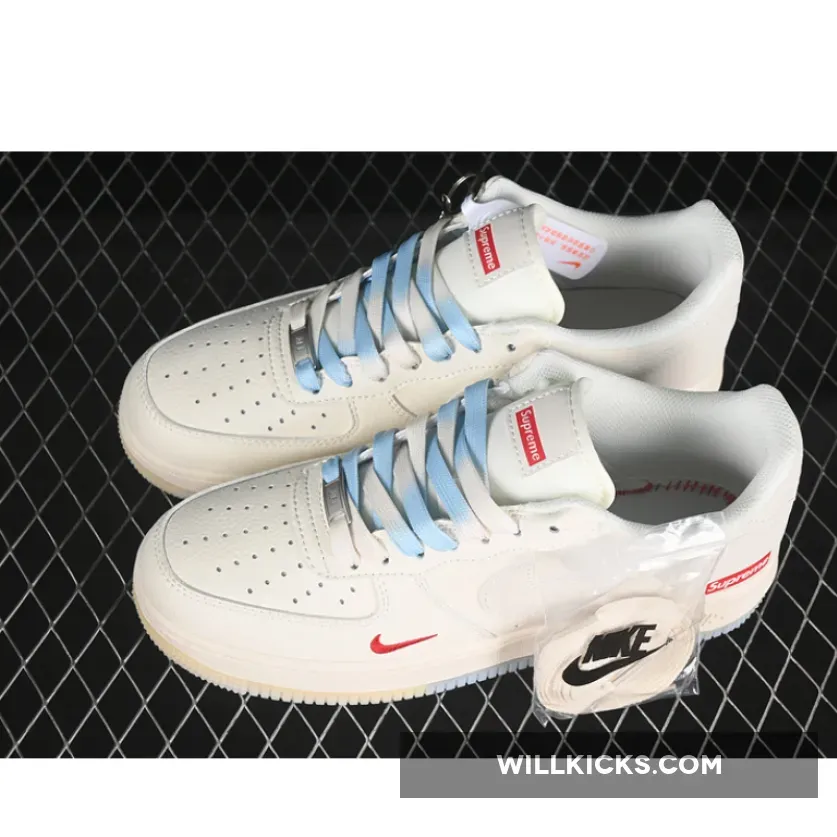 AIR FORCE 1 07 LOW SUPREME WHITE/BLUE AIR FORCE 1 07 LOW SUPREME WHITE/BLUE