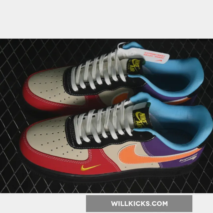 AIR FORCE 1 07 LOW SUPREME RED/YELLOW/PURPLE/BLACK AIR FORCE 1 07 LOW SUPREME RED/YELLOW/PURPLE/BLACK