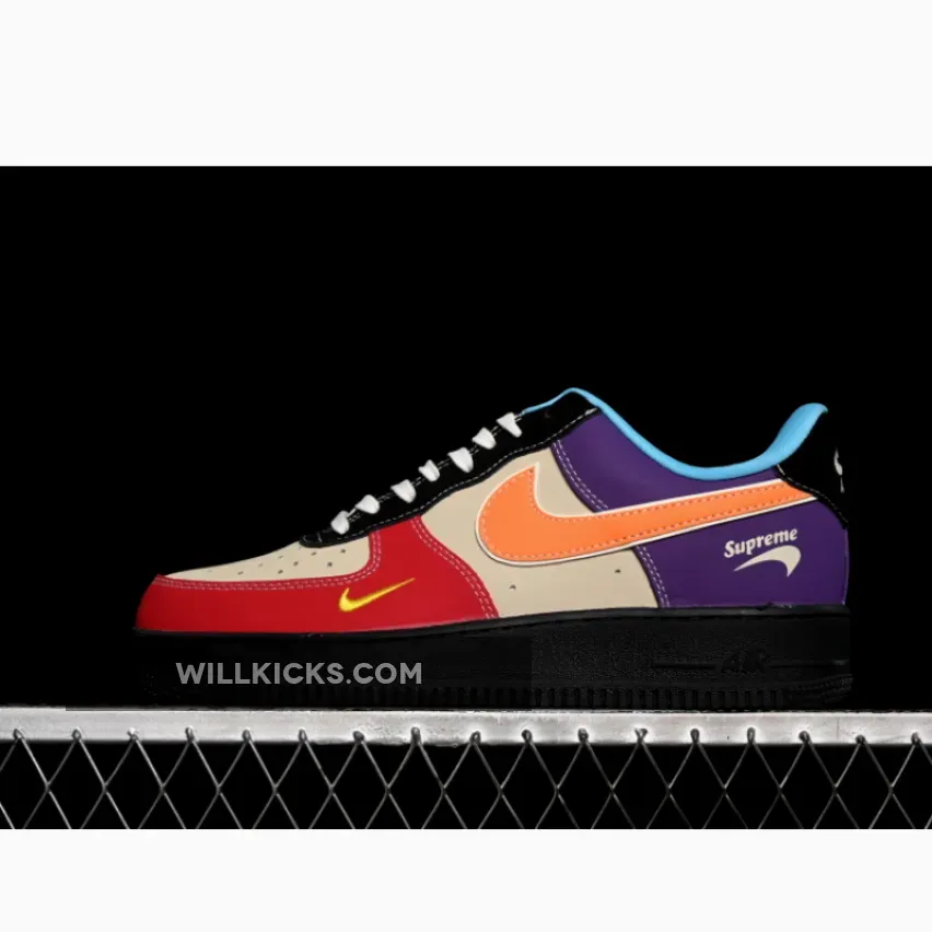 AIR FORCE 1 07 LOW SUPREME RED/YELLOW/PURPLE/BLACK AIR FORCE 1 07 LOW SUPREME RED/YELLOW/PURPLE/BLACK