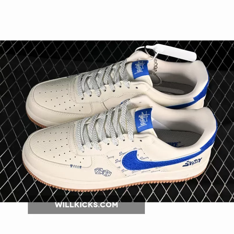 AIR FORCE 1 07 LOW WHITE/BLUE/GREY AIR FORCE 1 07 LOW WHITE/BLUE/GREY