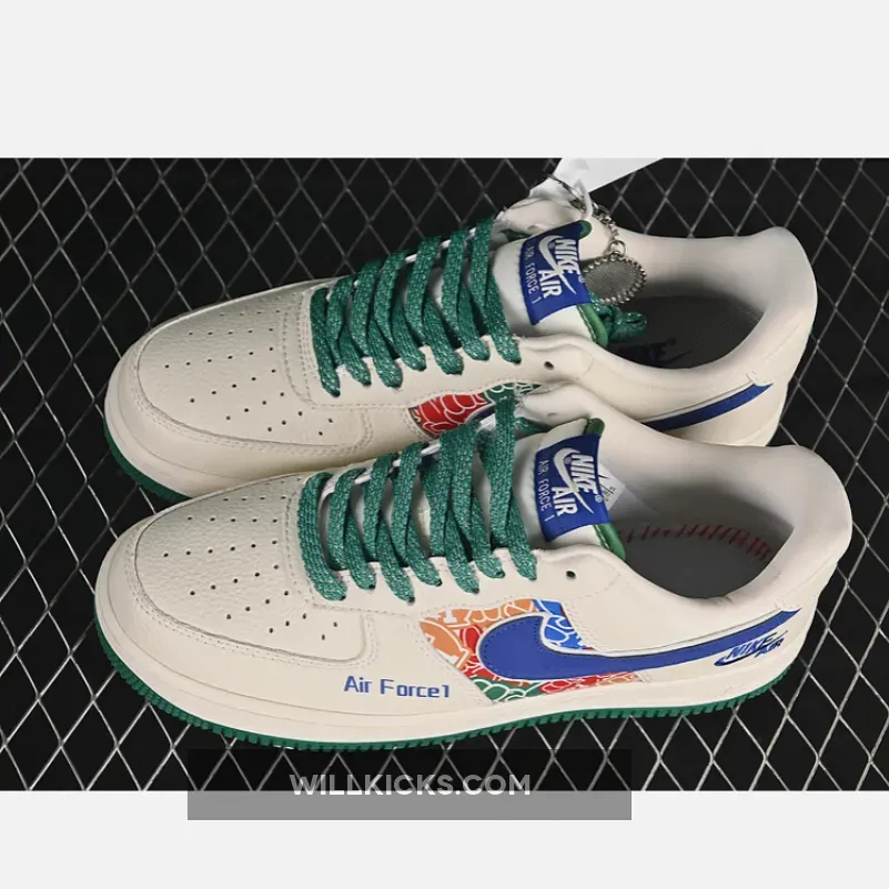 AIR FORCE 1 07 LOW WHITE/GREEN/BLUE AIR FORCE 1 07 LOW WHITE/GREEN/BLUE