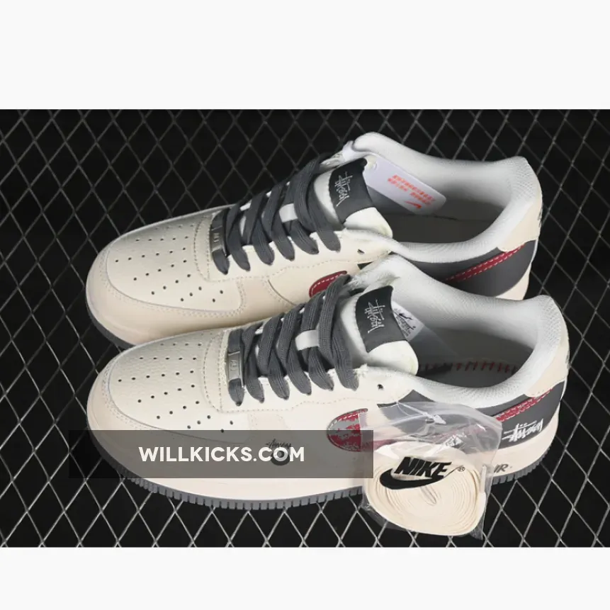 AIR FORCE 1 07 LOW WHITE/GREY/RED AIR FORCE 1 07 LOW WHITE/GREY/RED