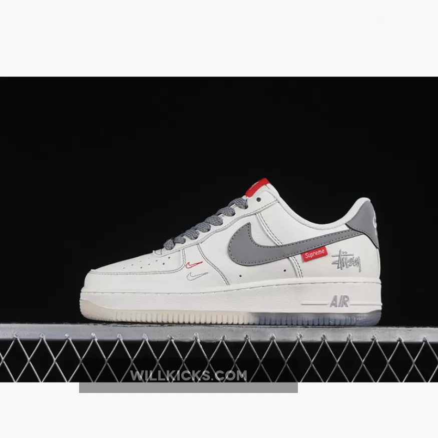 AIR FORCE 1 07 LOW WHITE/GREY/RED AIR FORCE 1 07 LOW WHITE/GREY/RED