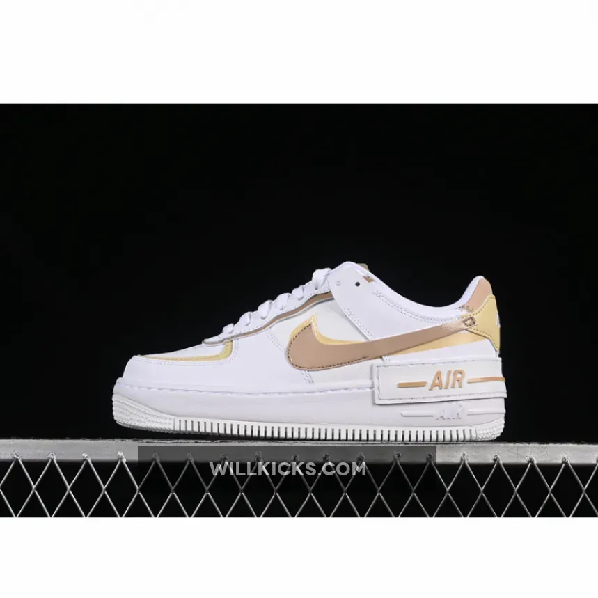 AIR FORCE 1 SHADOW WHITE/TEAM GOLD/WHITE/HEMP