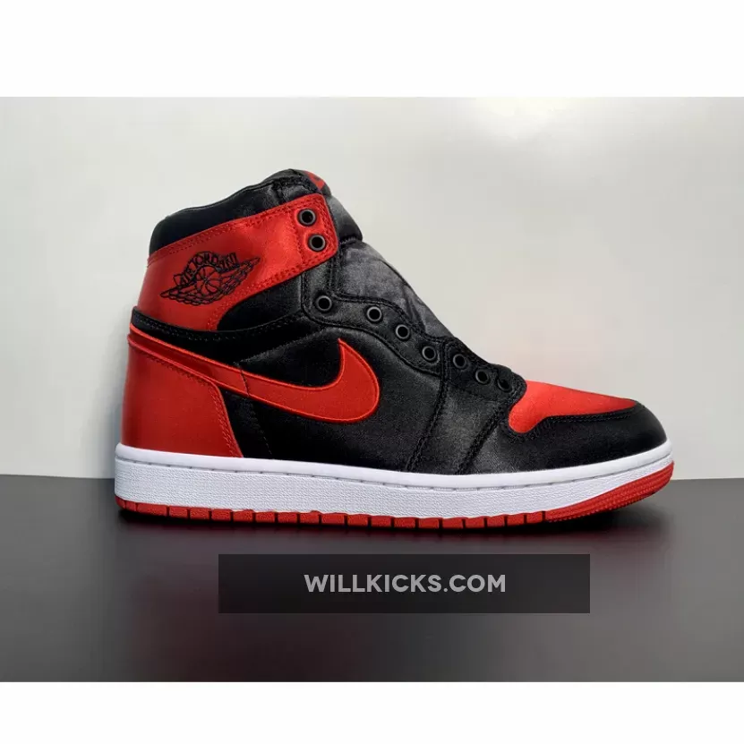 Air Jordan 1 High OG "Satin Bred" Black/Red-White