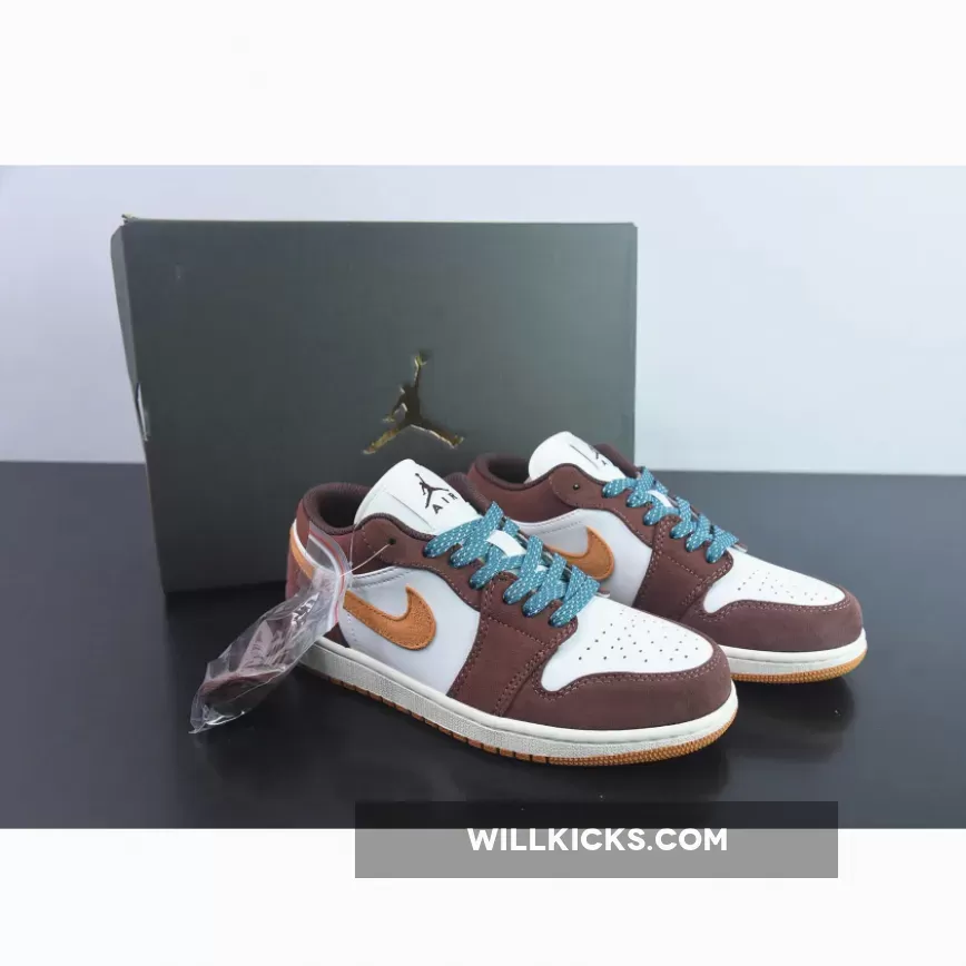 Air Jordan 1 Low Cacao Wow/Twine-Sail-Geode Teal