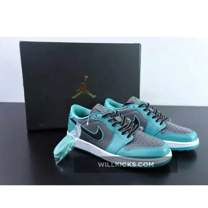 Air Jordan 1 Low Golf "Turquoise" Cool Grey/Gamma Blue/Black
