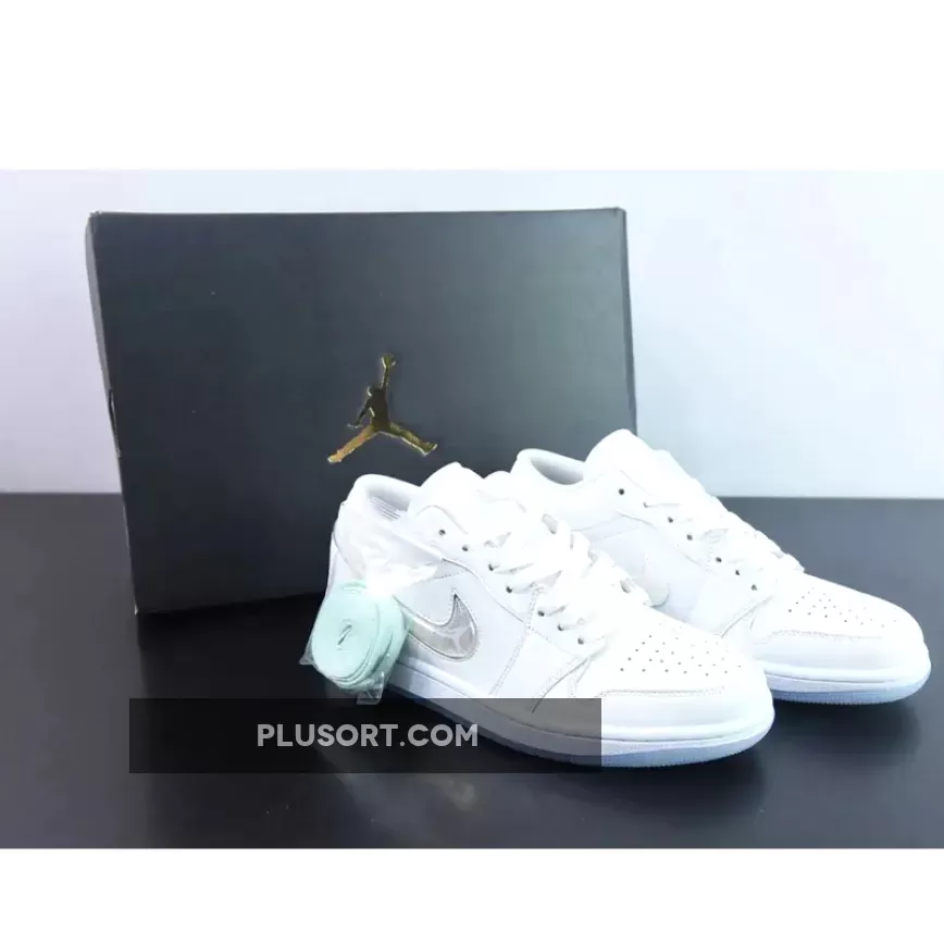 Air Jordan 1 Low GS White Iridescent Glitter