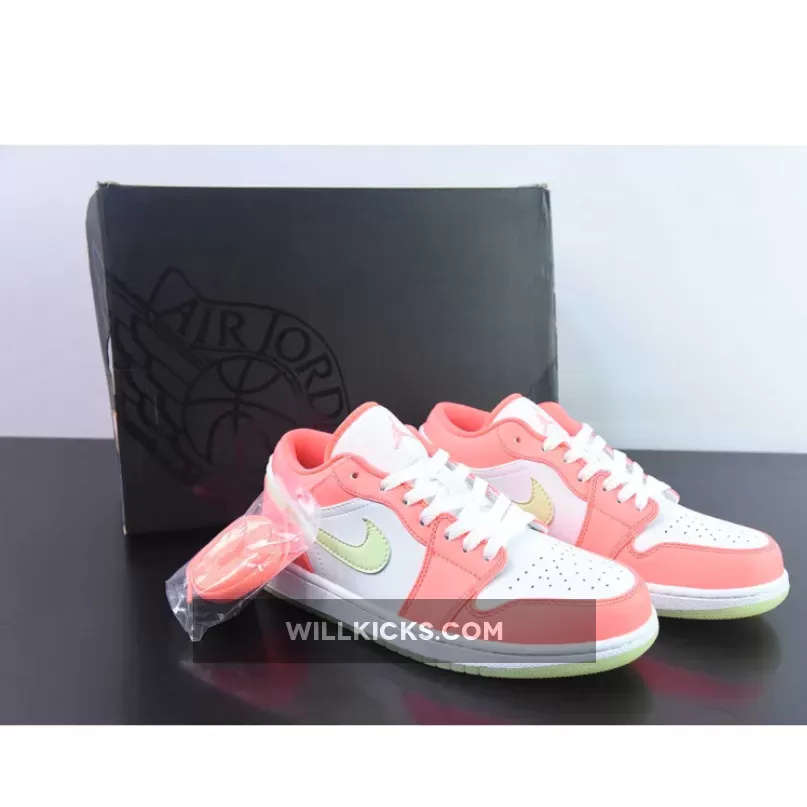 Air Jordan 1 Low Lava Glow/White/Barely Volt