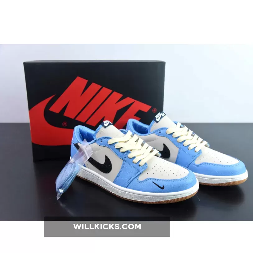 Air Jordan 1 Low OG "UNC" PE White Blue