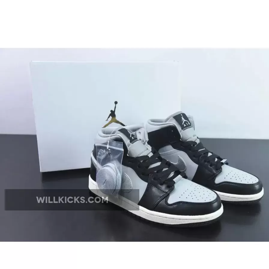 Air Jordan 1 Mid "Black Chrome" Black/Light Smoke Grey