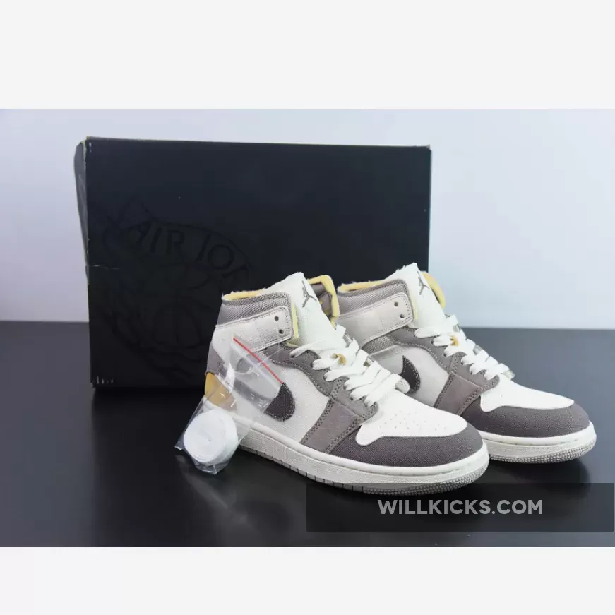 Air Jordan 1 Mid Craft SE Sail/Taupe Haze-Fossil Stone