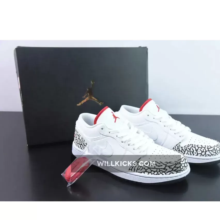 Air Jordan 1 Phat Low White/Varsity Red/Cement Grey