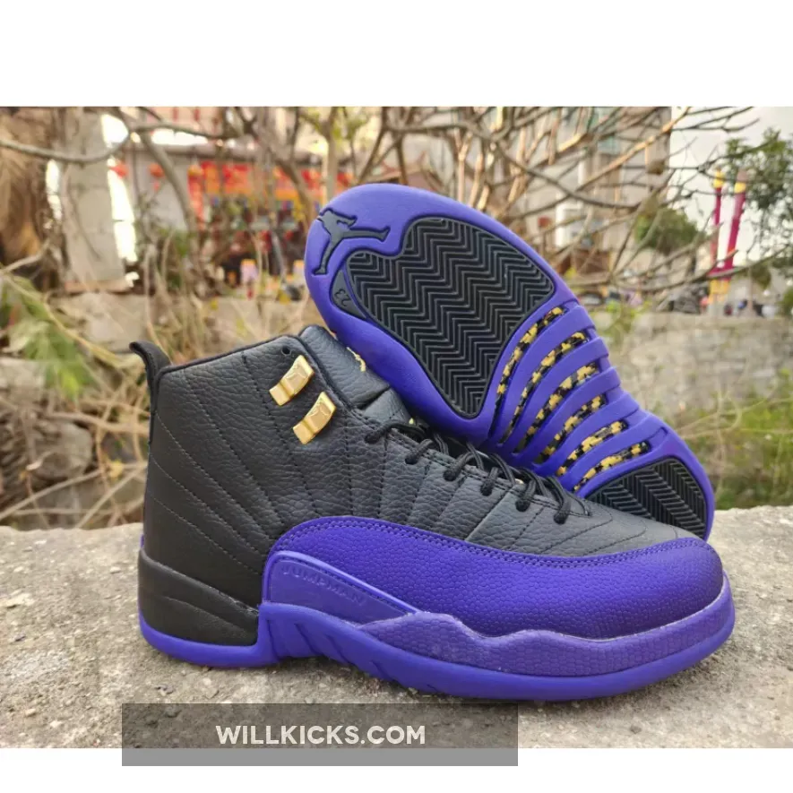 Air Jordan 12 Black/Field Purple-Metallic Gold-Taxi