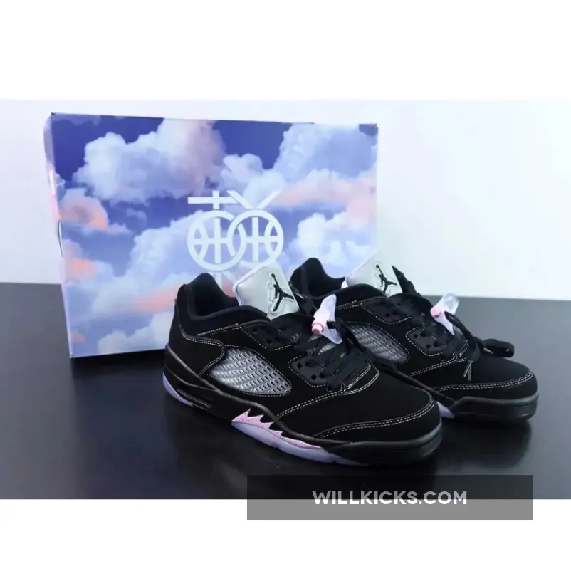Air Jordan 5 Low Dongdan Black/White-Lilac Ice-Pink Rise