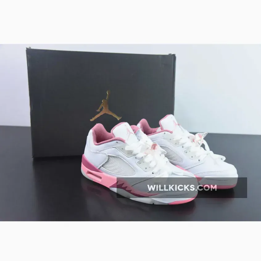 Air Jordan 5 Low White/Coral Chalk-Desert Berry-Black