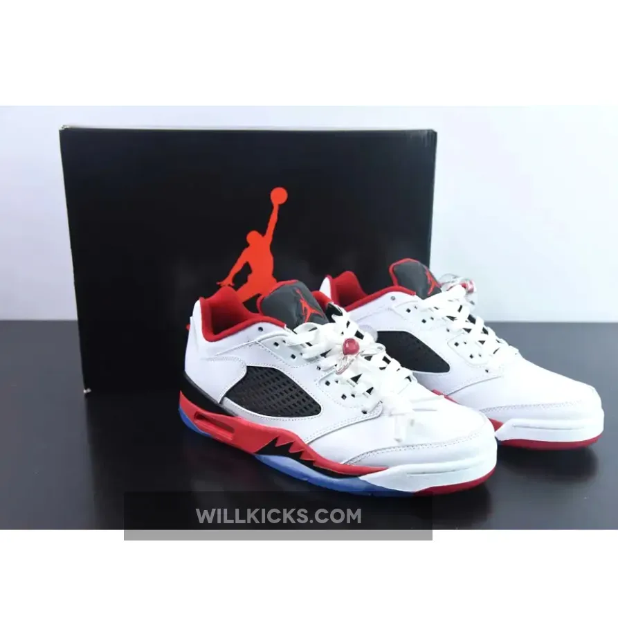 Air Jordan 5 Low White/Fire Red-Black