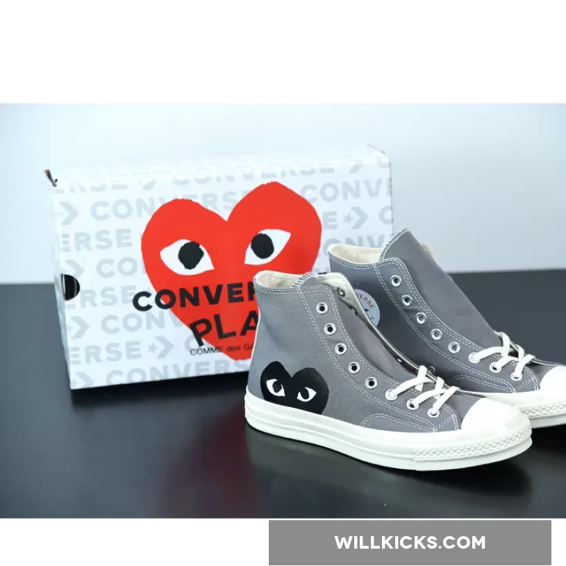CDG Play x Converse Chuck Taylor All Star 70 Hi Grey