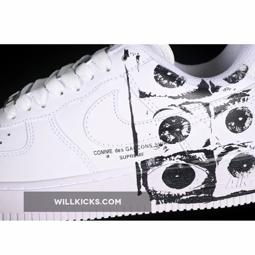 CDG SUPREME AIR FORCE 1 07 LOW COMME DES GARCONS SHIRT WHITE/WHITE/WHITE CDG SUPREME AIR FORCE 1 07 LOW COMME DES GARCONS SHIRT WHITE/WHITE/WHITE